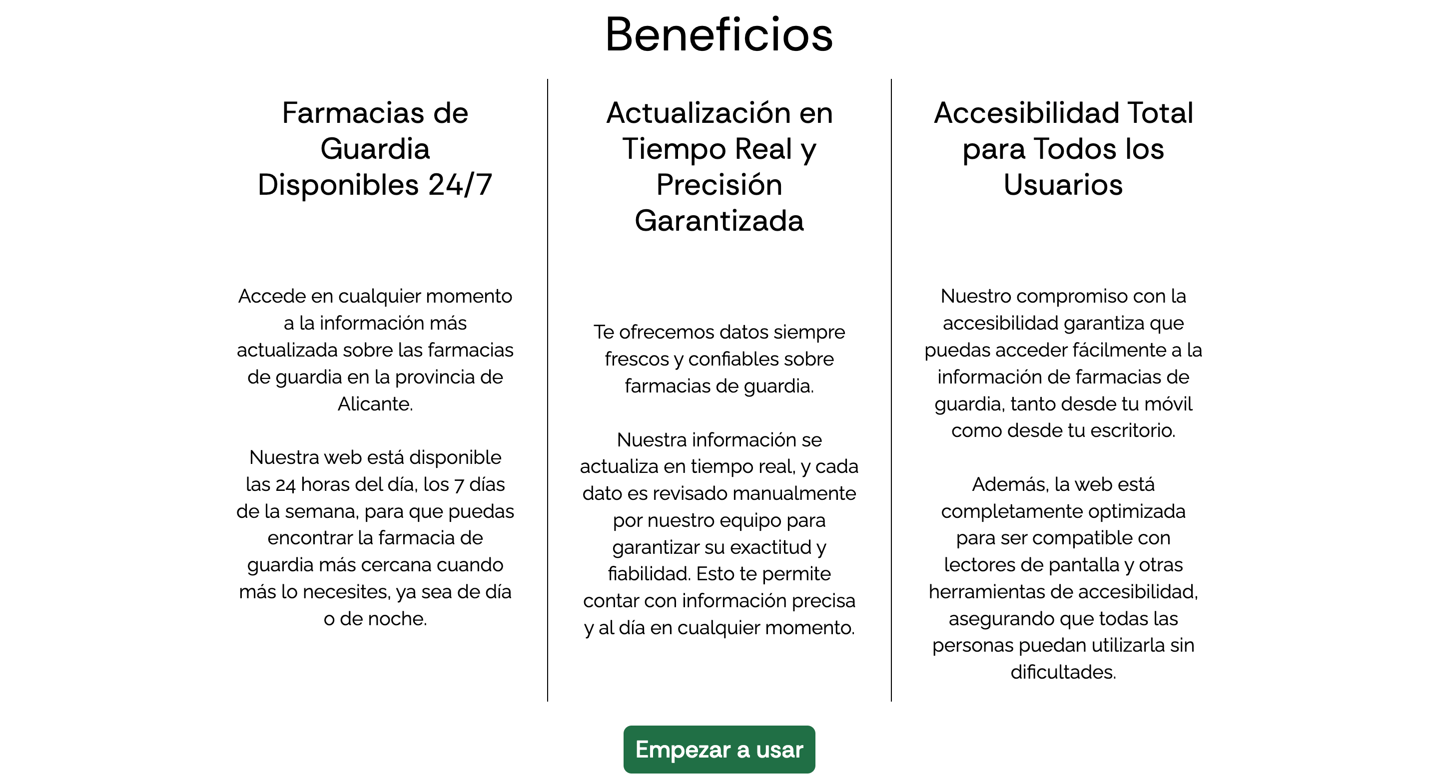 Imagen 4 de 4: 3 bloques los cuales indican los principales beneficios de farmaguarda.